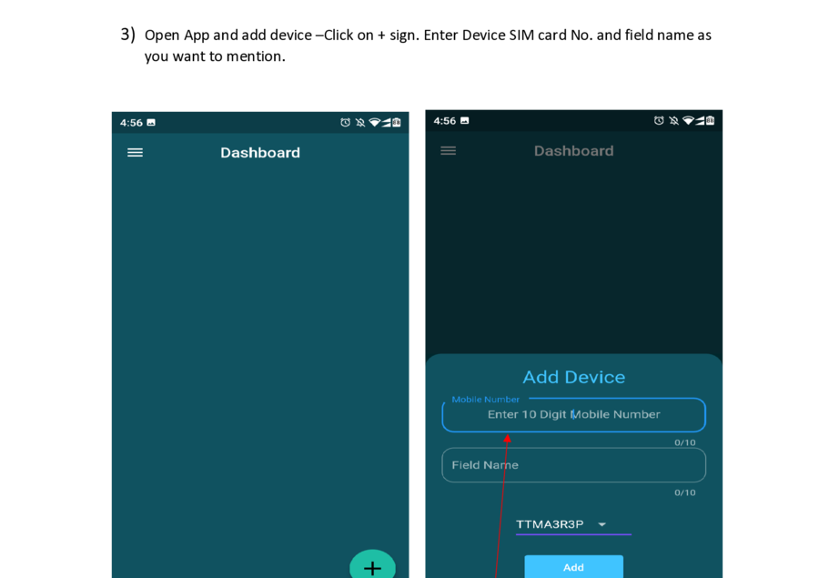 Add device screen in DD Zone app