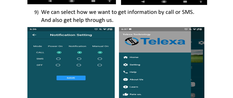 Alert notification settings — call or SMS
